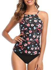 Casual Tankini Set High Cut Two Piece Swimsuit