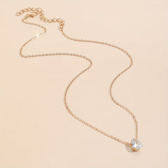 Water Drop Rhinestone Pendant Necklace