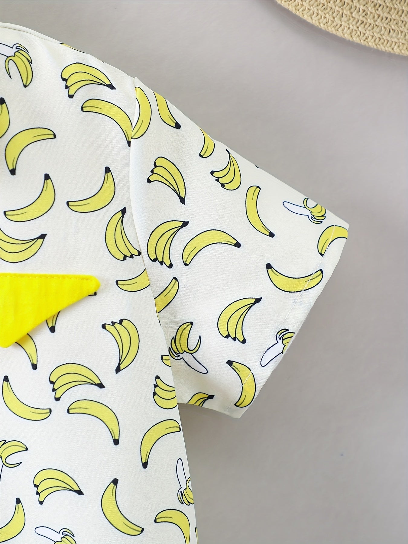 Boys Banana Print Shirt Vacation Beach Summer Kids Clothes