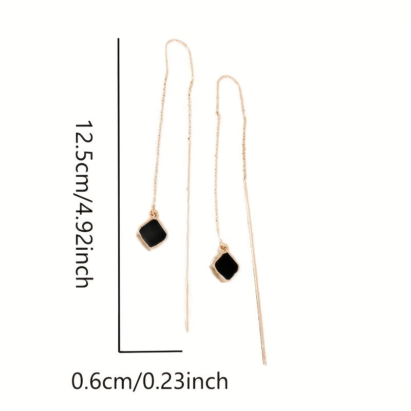 Square Gems Linear Earrings Threader Earrings Gift