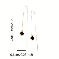 Square Gems Linear Earrings Threader Earrings Gift