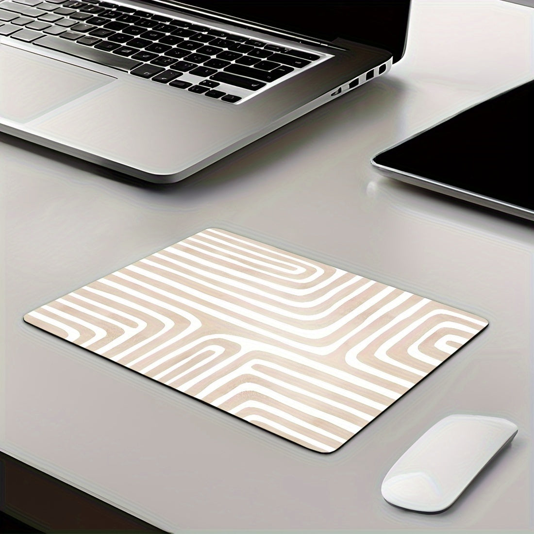 Line Pattern Small Desktop Mouse Pad Office Home Computer Accessories