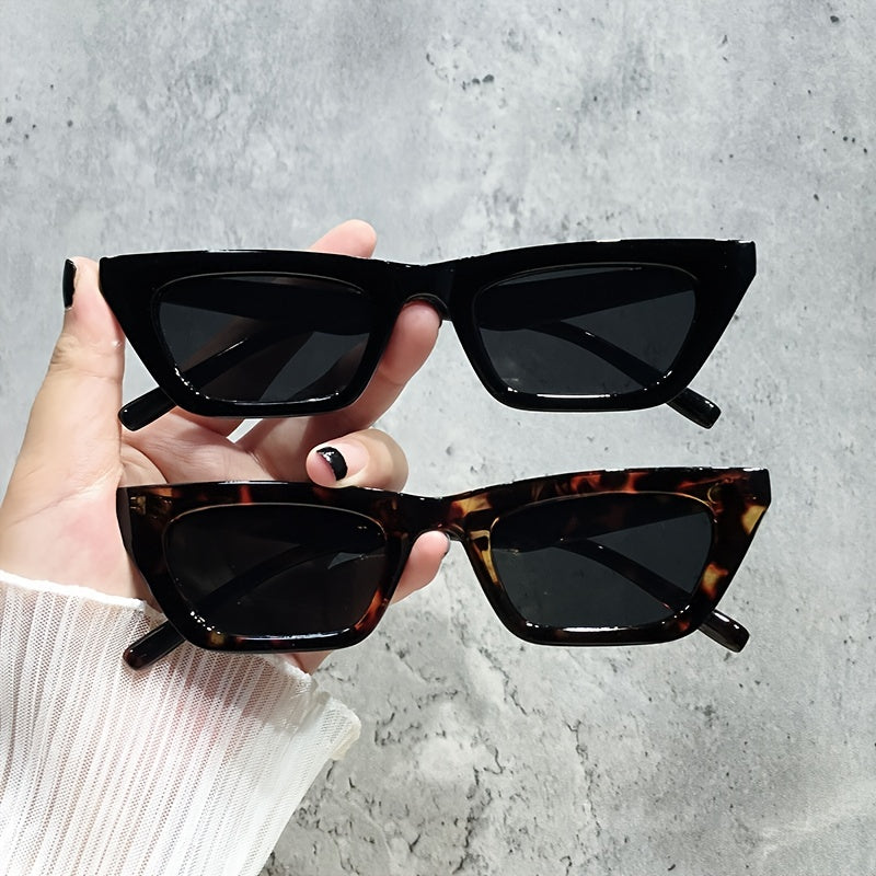 Polarized Skinny Cat Eye Sunglasses Women Vintage Square Shade