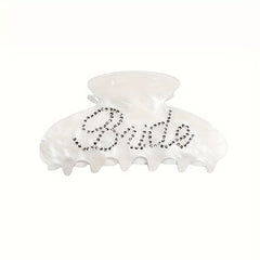 Acrylic Bridal Hair Claw Clip With Rhinestone Bride Sign Hair Accessory