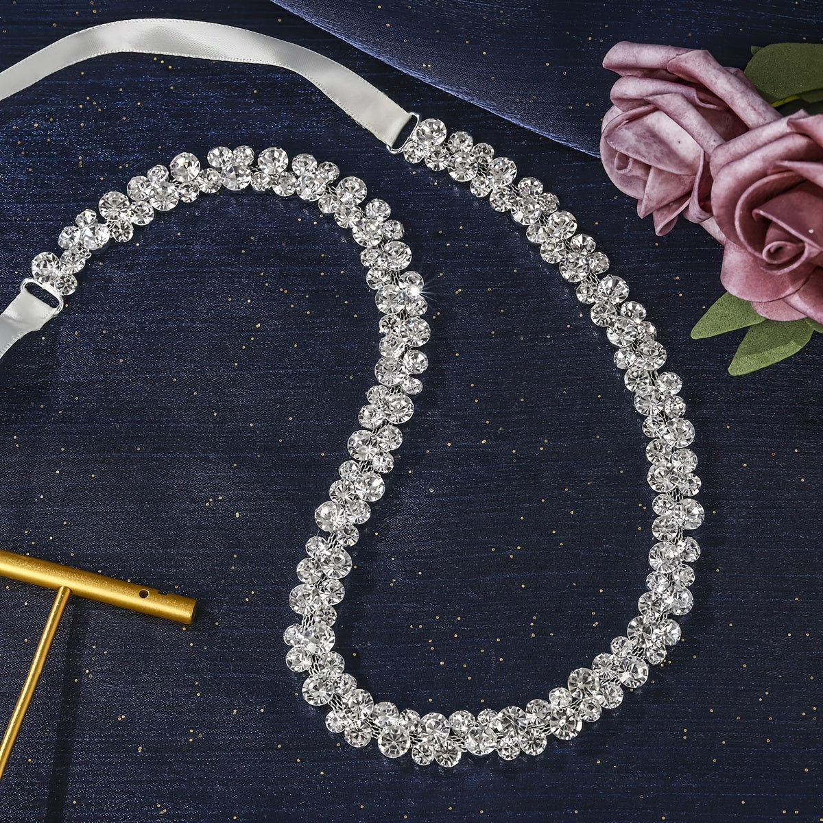 Sparkling Rhinestone Bridal Waist Belt for Brides