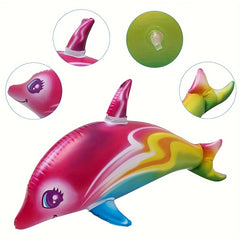 2pcs Colorful Dolphin Balloons + Pump for Beach & Pool Party
