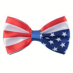 Men's American Flag Patriotic Pre-tied Bowtie Stars Stripes Satin Polyester