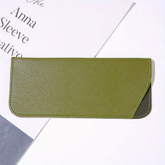 Stitch Detail Glasses Bag PU Leather Sunglasses Pouch Soft Travel Eyewear Holder