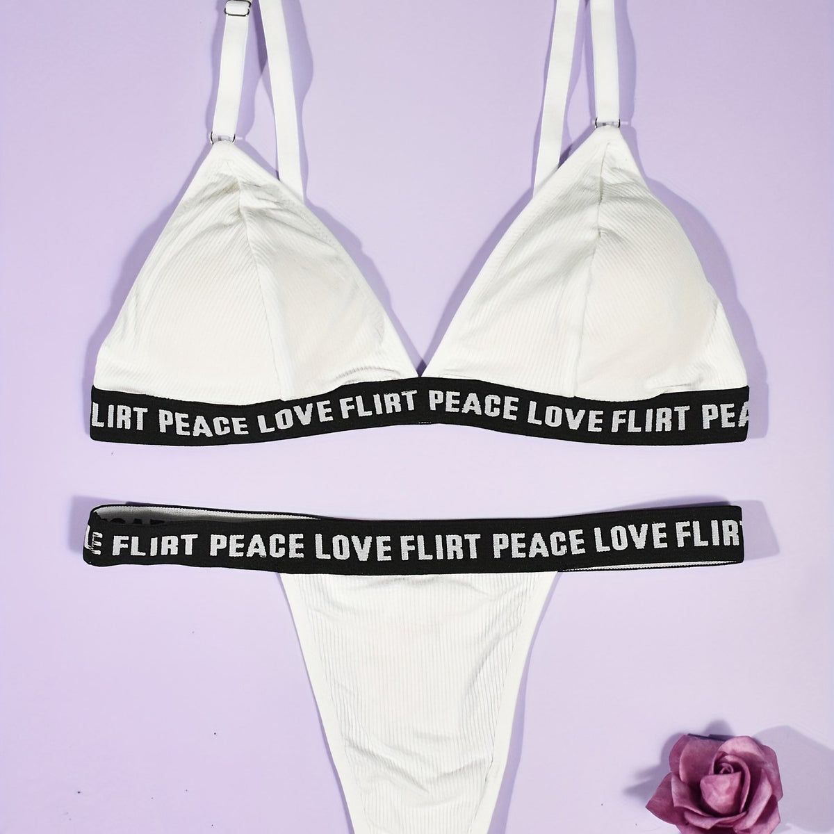 Letter Print Bra & Panties Set