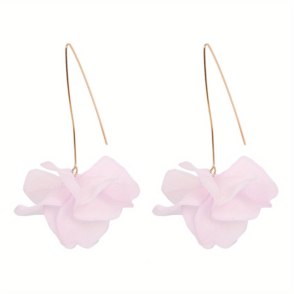 Exaggerated Flower Boho Dangle Earrings Resin Jewelry Female Gift