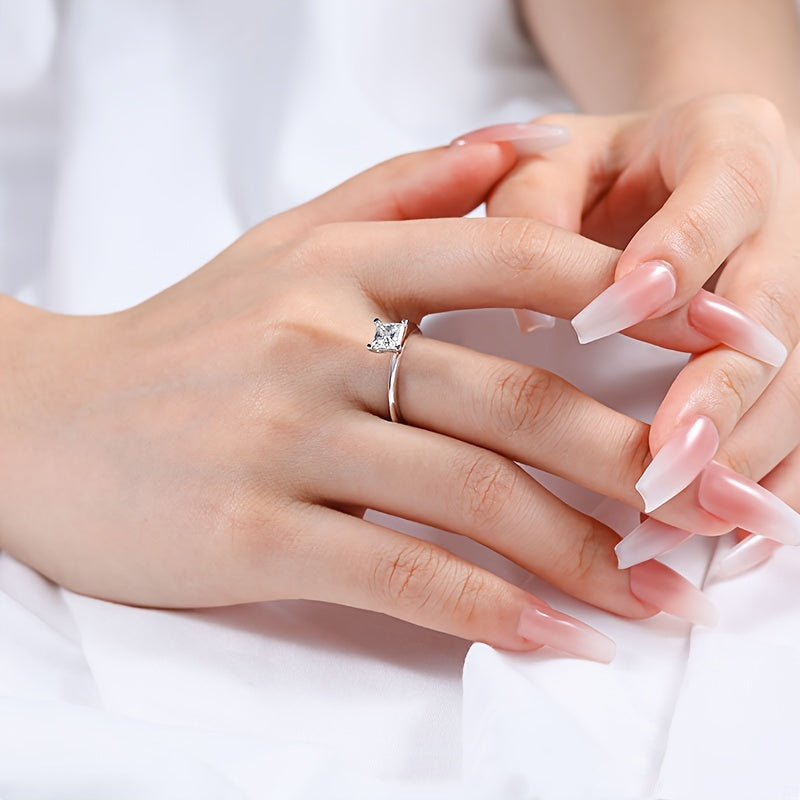 Classic Princess Cut Moissanite Ring