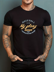 Men's Printed Leisure Sports T shirt Casual Stretch Tee Shirt