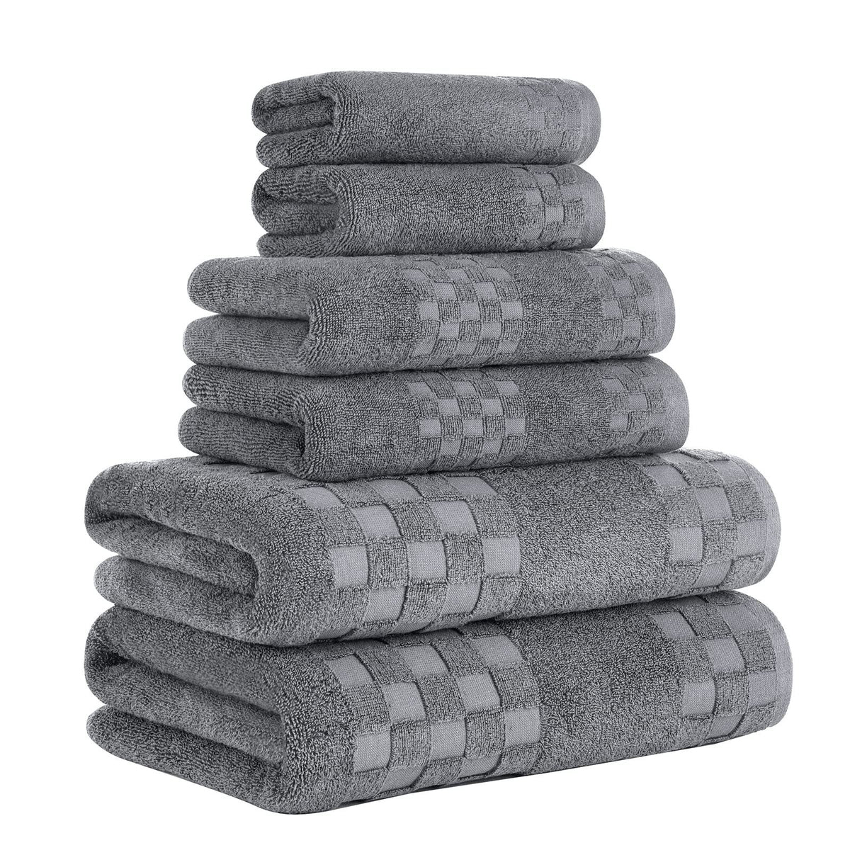 6pcs Soft Bath Towel Set Anti Odor Highly Absorbent Lightweight Spa Towel