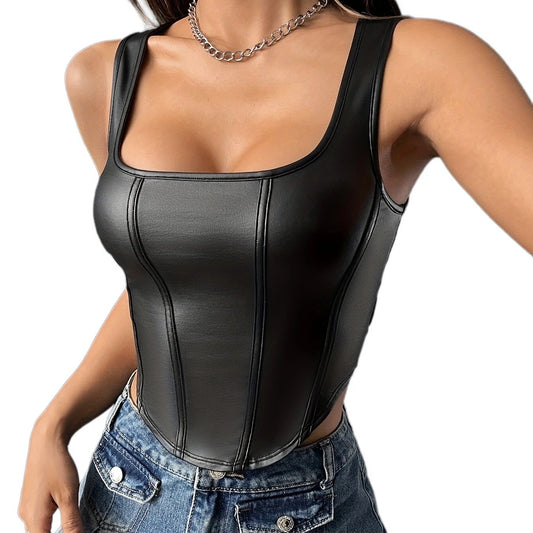 Y2K Sexy Square Neck Bustier Tank Top