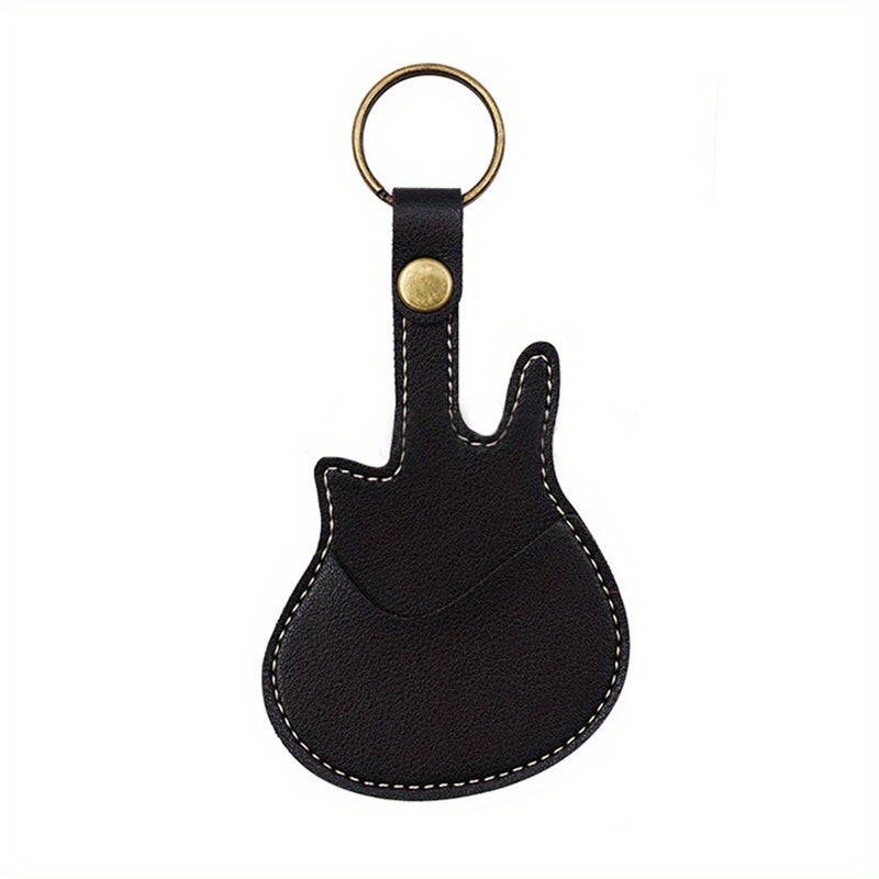 Guitar Shaped Keychain with Pick Case