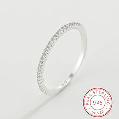 925 Sterling Silver Zircon Band Ring Women's Wedding Ring