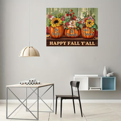 Halloween Pumpkin Flower Canvas Wall Art 30X40cm