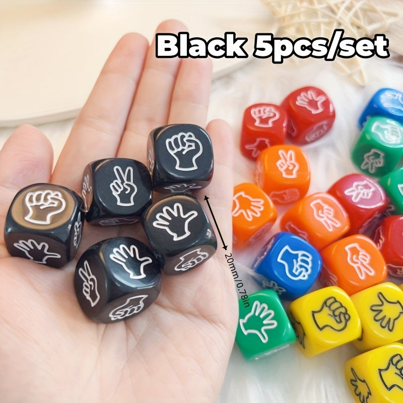 5pcs Acrylic Scissor Paper Rock Game Dice For Friends
