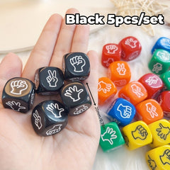 5pcs Acrylic Scissor Paper Rock Game Dice For Friends