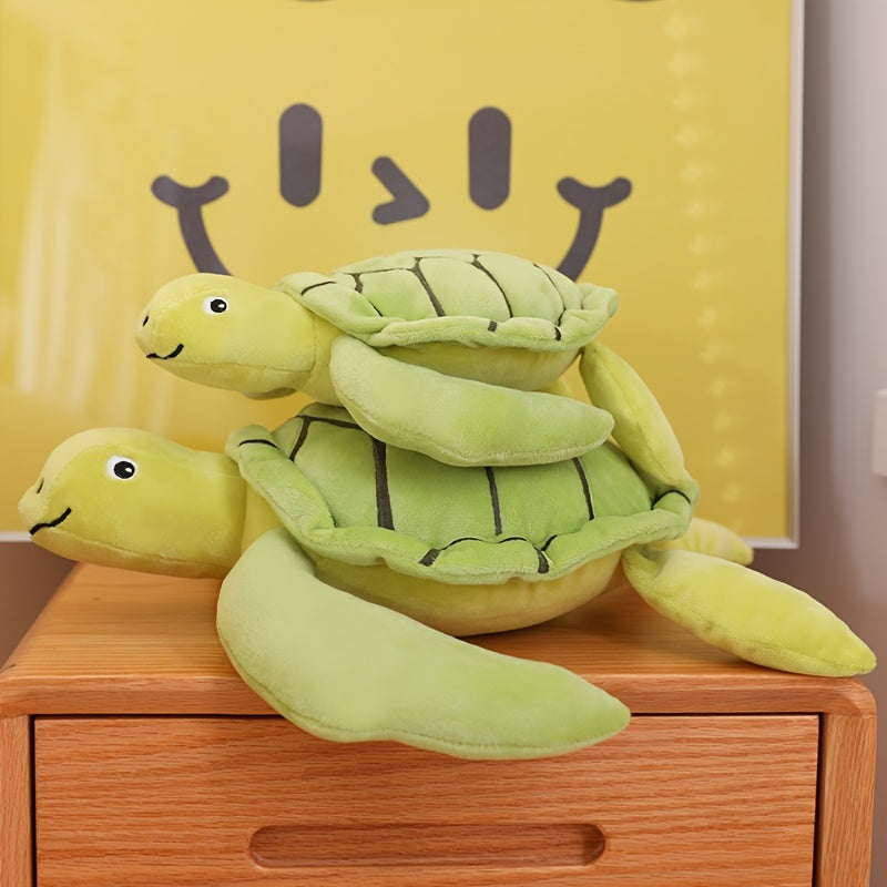Green Turtle Plush Toy for Nature Playtime Nursery Decor