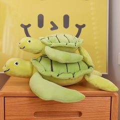 Green Turtle Plush Toy for Nature Playtime Nursery Decor