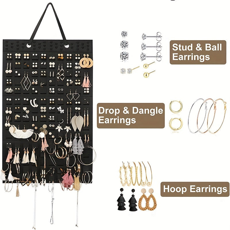 Wall Mounted Jewelry Organizer Hanging Earrings Necklace Storage Bag