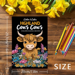 Highland Cow Coloring Book Thickened Paper 22 Pages