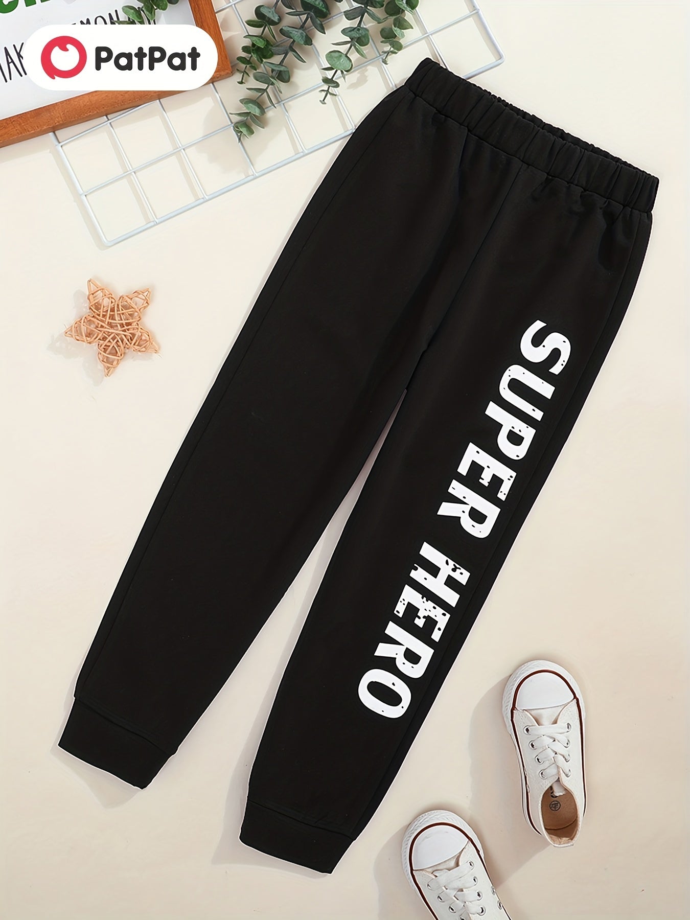 HERO Letter Print Boys Sweatpants Active Jogger Sports Pants