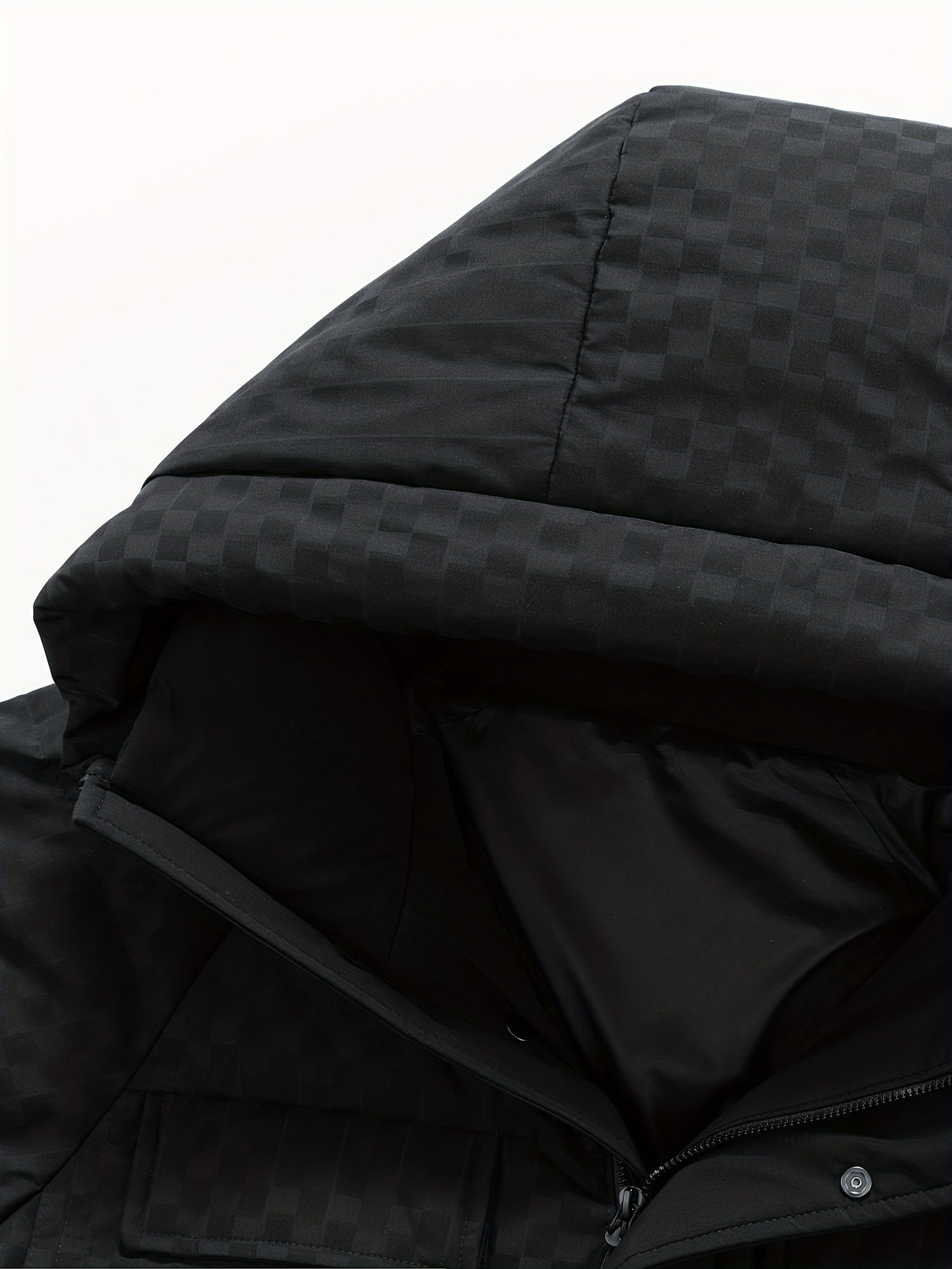 Casual Check Pattern Puffer Jacket for Women
