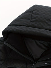 Casual Check Pattern Puffer Jacket for Women