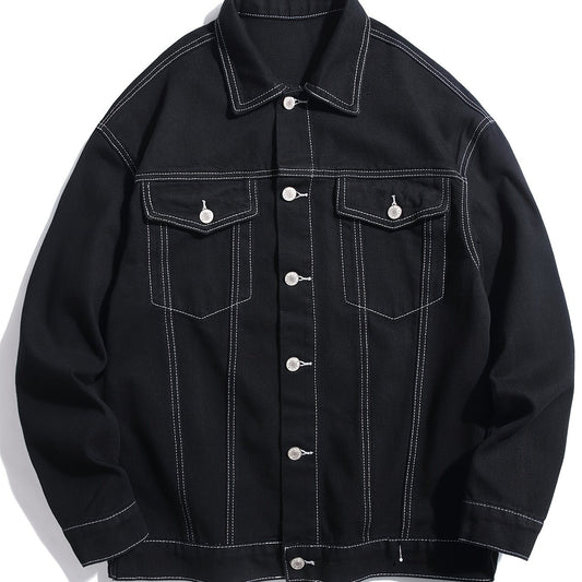 Men's Double Pocket Loose Denim Jacket