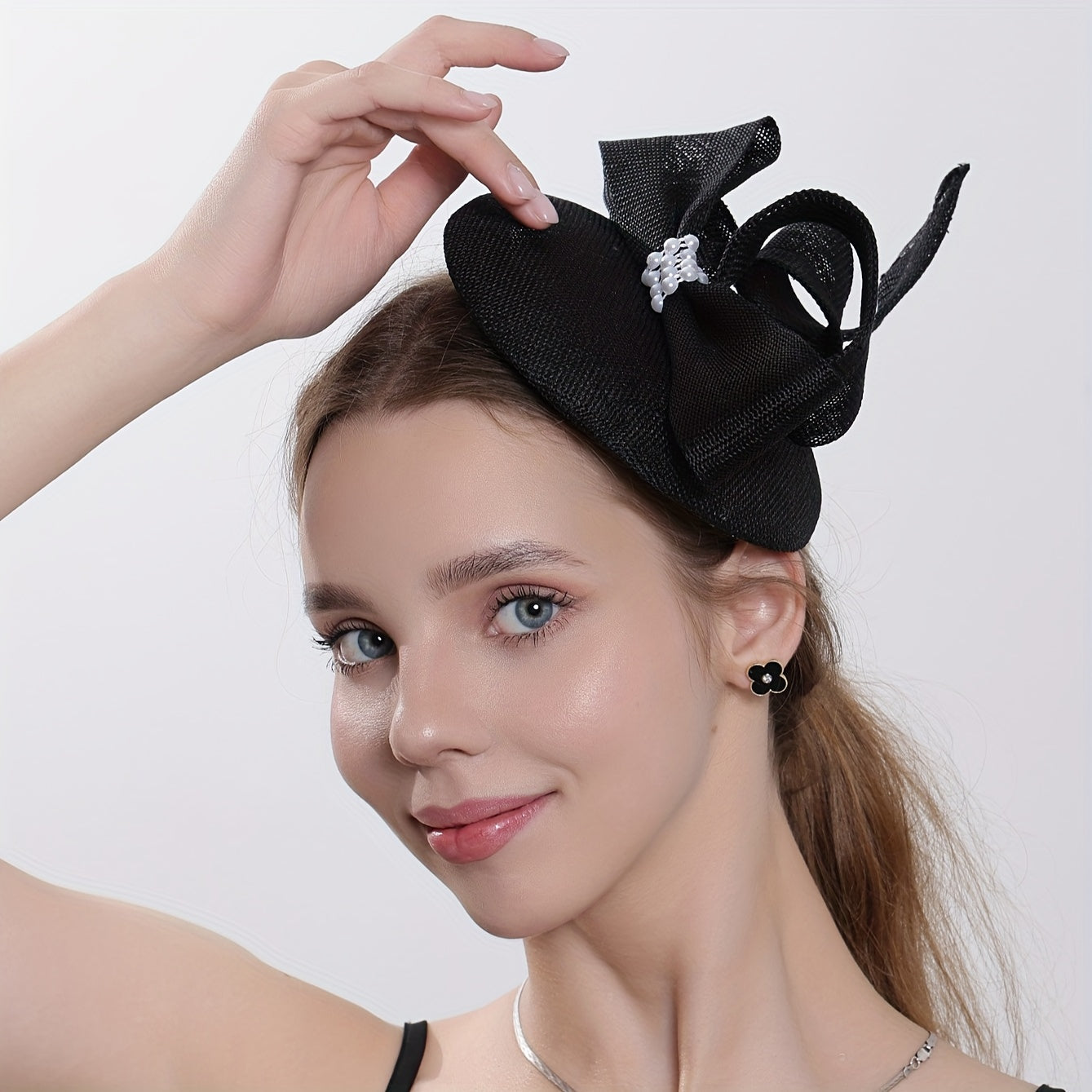 Mesh Flower Rhinestone Bridal Fascinator