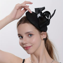 Mesh Flower Rhinestone Bridal Fascinator