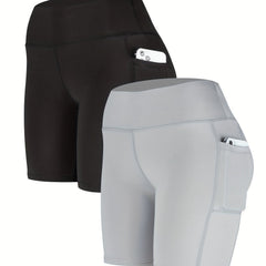 Women's Summer Butt Lifting Biker Shorts with Pockets for Sports & Yoga