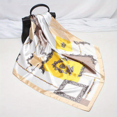 Large Satin Square Scarf Bandana Classic Print