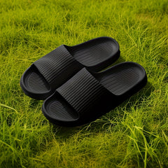 Summer Waterproof Bath Slippers Solid Open Toe Sports Slides