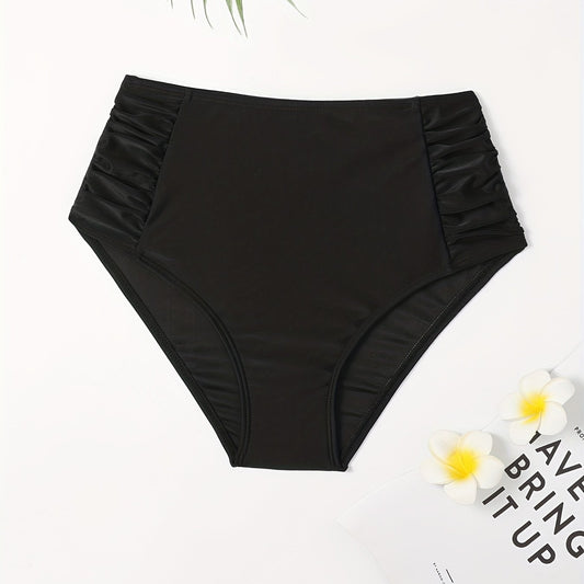 High Waist Bikini Bottom Ruched Beachwear Bottom Women's Swimwear