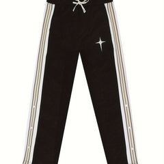 Men's Loose Stripe Pants With Pockets Casual Trousers