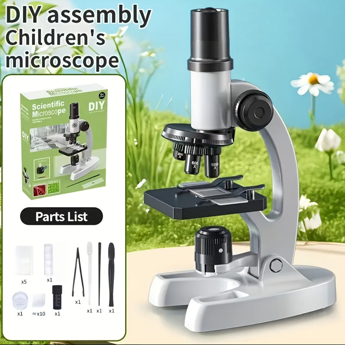 DIY Disassembly Microscope Toy Set for Kids 1200x Magnification