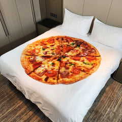 Funny Pizza Digital Printing Flannel Leisure Blanket