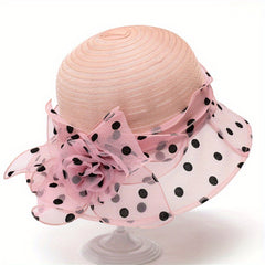 Lace Flower Dotted Bucket Hat Lightweight Sun Hats Women