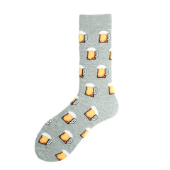 Beer Patterned Crew Socks Lightweight & Comfy Mid Tube Socks