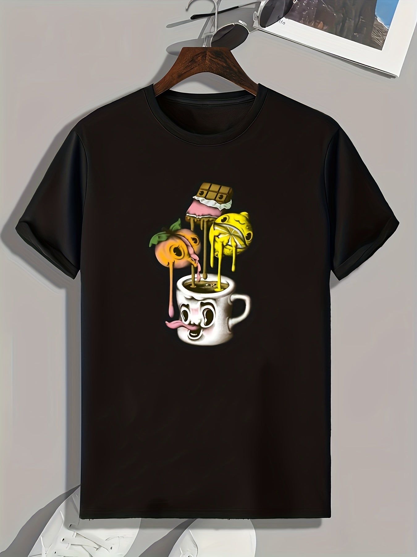 Cool Cartoon Print Men's Graphic T-Shirt for Summer