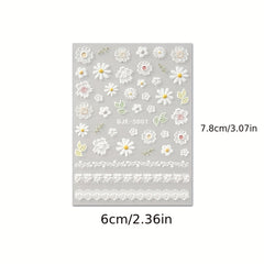 5D Pink Heart Nail Art Stickers Adhesive Acrylic DIY Nail Decoration