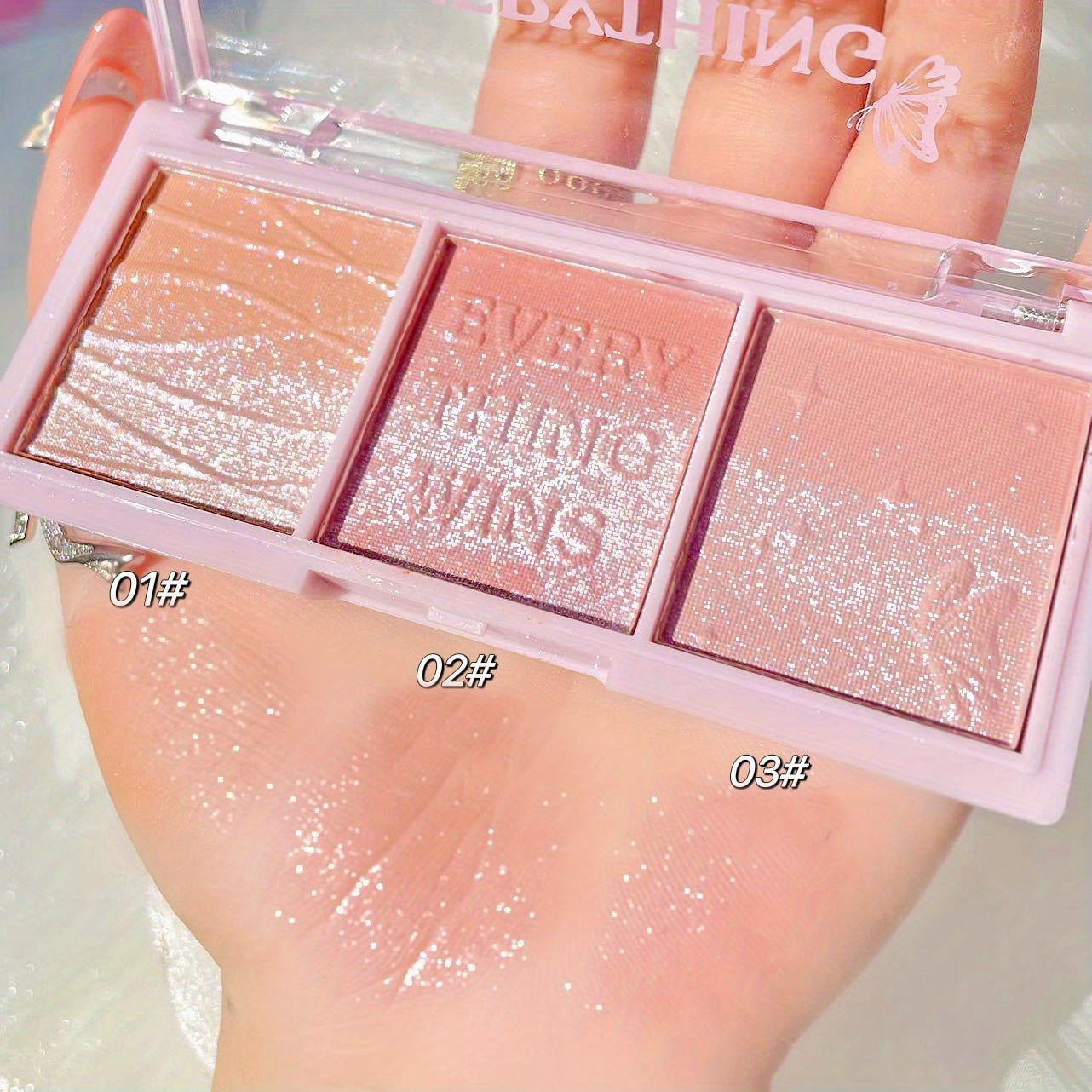 Pearlescent Blush Eye Shadow Highlighter Shimmer Nude Makeup