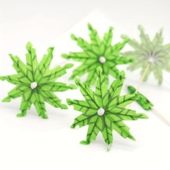 50 Coconut Tree Umbrella Picks for Pool Party Decorations and Summer Supplies
