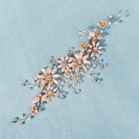 Wedding Head Flower Hair Clip Crystal Wedding Headdress