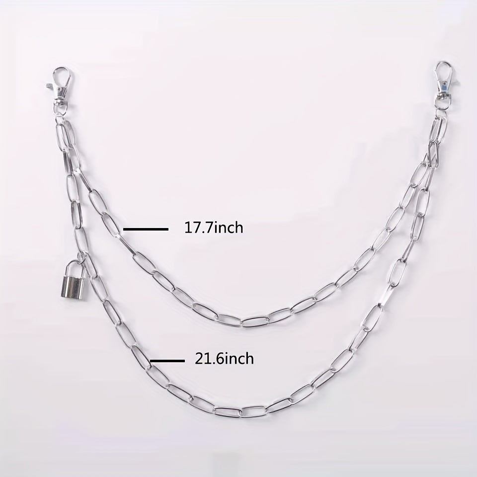 Metal Pants Chain Stylish Punk Lock Chain Jeans Decoration Hip Hop Street Wear