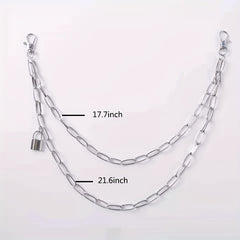 Metal Pants Chain Stylish Punk Lock Chain Jeans Decoration Hip Hop Street Wear