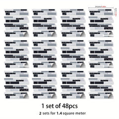 12pcs Marble 3D Self Adhesive Tile Sticker Waterproof